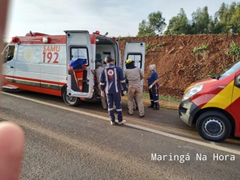 foto de Vigilantes de Maringá ficam feridos após carro cair em buraco