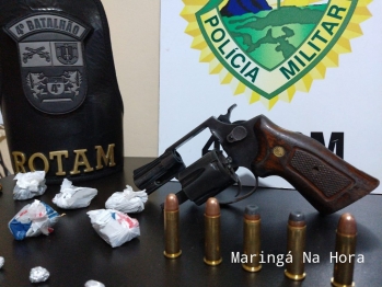 foto de ROTAM realiza apreensão de drogas e arma de fogo em Paiçandu, um homem foi preso