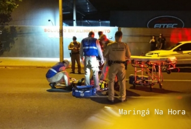 foto de Câmera de segurança flagra atropelamento em Maringá; vítima sofreu ferimentos graves