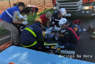 foto de Motorista fica gravemente ferido ao bater em árvore na região de Maringá