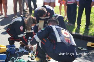 foto de A caminho da igreja, idosa é atropelada na faixa para pedestres em Maringá