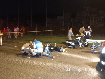 foto de Batida violenta envolvendo duas motocicletas no Parque dos Cerealistas, em Maringá