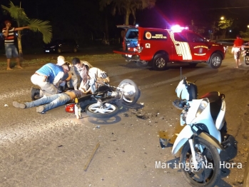 foto de Batida violenta envolvendo duas motocicletas no Parque dos Cerealistas, em Maringá