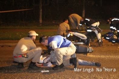 foto de Batida violenta envolvendo duas motocicletas no Parque dos Cerealistas, em Maringá