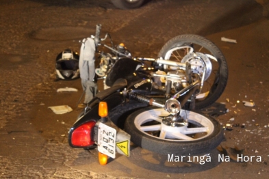 foto de Batida violenta envolvendo duas motocicletas no Parque dos Cerealistas, em Maringá