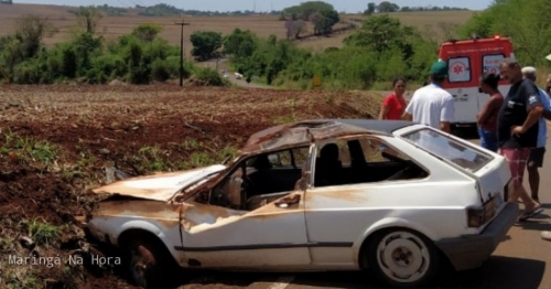 Motorista fica ferido ao perder o controle da direção e bater carro contra barranco na rodovia entre Floresta e Itambé