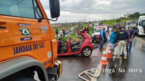 foto de Colisão frontal na BR-376 em Jandaia do Sul, matou motorista que estava a caminho do trabalho