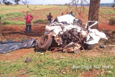 foto de Ao desviar de buraco professora bate carro em micro-ônibus e morre na na rodovia entre Marialva e o Distrito de Aquidaban