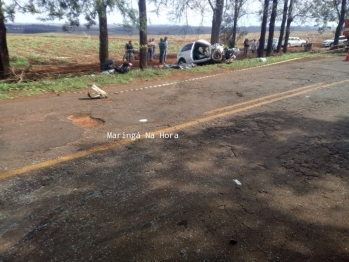 foto de Ao desviar de buraco professora bate carro em micro-ônibus e morre na na rodovia entre Marialva e o Distrito de Aquidaban