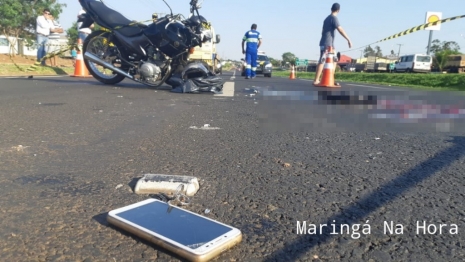 foto de Motociclista morre ao bater em carreta na BR-376 entre Mandaguaçu e o Distrito de Iguatemi