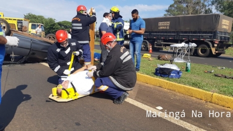 foto de Acidente de grandes proporções deixou 5 pessoas feridas, uma delas em estado grave na BR -376 entre a cidade de Mandaguaçu e o Distrito de Iguatemi