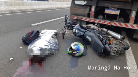 foto de Motociclista morre após bater na traseira de caminhão, em Maringá