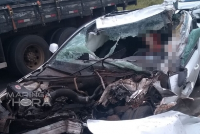 foto de Acidente com morte envolvendo caminhão e carro em Marialva