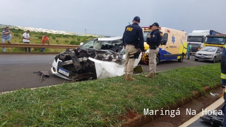 foto de Policial Militar morre após bater carro na traseira de caminhão na Rodovia BR-376 em Marialva