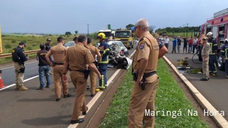 foto de Policial Militar morre após bater carro na traseira de caminhão na Rodovia BR-376 em Marialva