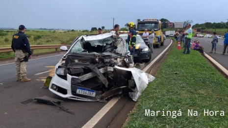 foto de Policial Militar morre após bater carro na traseira de caminhão na Rodovia BR-376 em Marialva