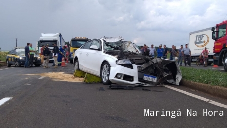 foto de Policial Militar morre após bater carro na traseira de caminhão na Rodovia BR-376 em Marialva