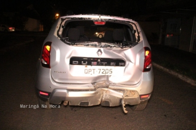 foto de Motociclista fica gravemente ferido após bater moto em traseira de carro em Maringá