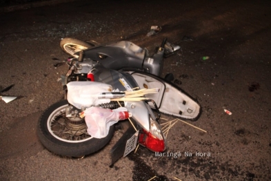 foto de Motociclista fica gravemente ferido após bater moto em traseira de carro em Maringá