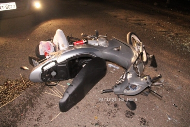 foto de Motociclista fica gravemente ferido após bater moto em traseira de carro em Maringá