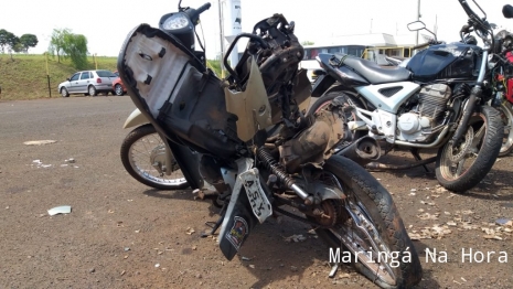 foto de Câmera de segurança registra momento do acidente que matou o jovem motociclista de Floresta na PR-317