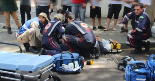 Motociclista sofre fratura exposta após colisão com carro em Maringá