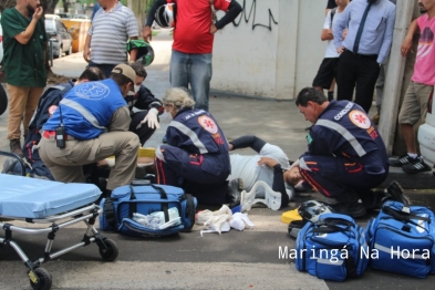 foto de Motociclista sofre fratura exposta após colisão com carro em Maringá