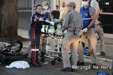 foto de Acidente com carro de luxo deixa casal de motociclista com ferimentos graves em Maringá