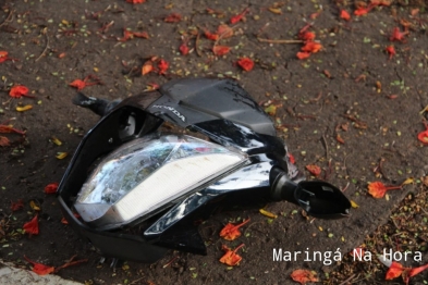 foto de Acidente com carro de luxo deixa casal de motociclista com ferimentos graves em Maringá