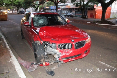 foto de Acidente com carro de luxo deixa casal de motociclista com ferimentos graves em Maringá