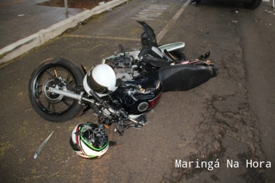 foto de Acidente com carro de luxo deixa casal de motociclista com ferimentos graves em Maringá