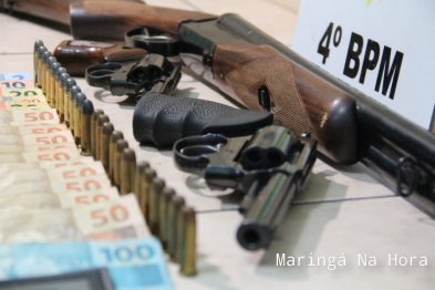 foto de Jovem é preso com três armas de fogo, munições e R$ 794 em dinheiro, em Maringá