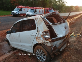 foto de Família de Sarandi fica ferida em capotamento na PR-323