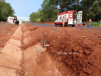 foto de Família de Sarandi fica ferida em capotamento na PR-323