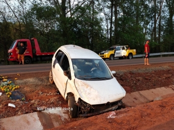 foto de Família de Sarandi fica ferida em capotamento na PR-323