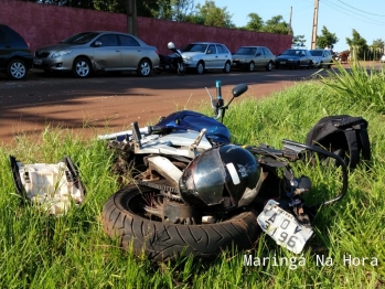 foto de Motociclista sofre ferimentos graves em acidente na marginal da rodovia em Paiçandu