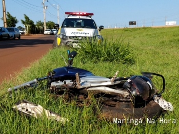 foto de Motociclista sofre ferimentos graves em acidente na marginal da rodovia em Paiçandu