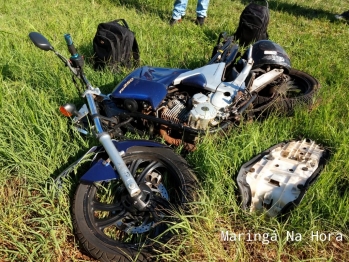 foto de Motociclista sofre ferimentos graves em acidente na marginal da rodovia em Paiçandu