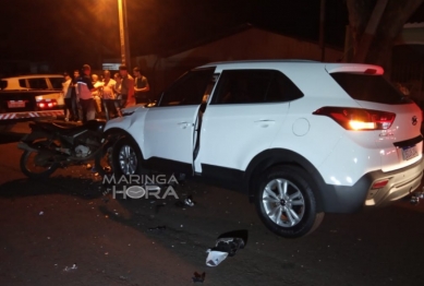 foto de Motociclista fica ferido após bater de frente com carro em Maringá