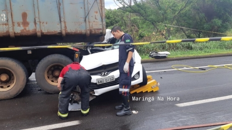 foto de Mulher e cachorro morrem em acidente na BR-376 na cidade de Nova Esperança