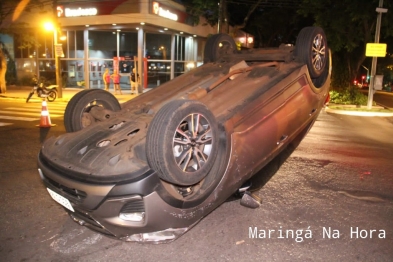 foto de Mulher é socorrida ao capotar carro em Maringá