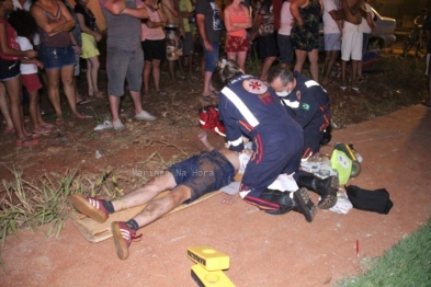 foto de Motociclista sofre traumatismo craniano após grave acidente em Sarandi