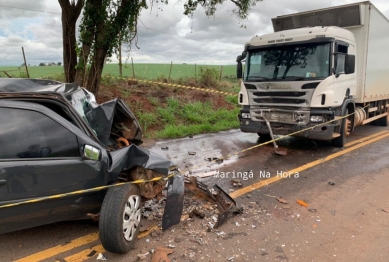 foto de Colisão frontal de carro e caminhão mata homem de 30 anos na região de Colorado