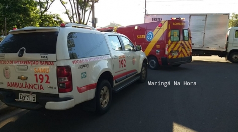 foto de Casal fica gravemente ferido após acidente de moto e caminhão em Maringá