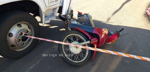 foto de Casal fica gravemente ferido após acidente de moto e caminhão em Maringá