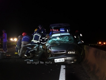 foto de Criança de dois anos e mulher ficam feridas em colisão violenta na PR-317