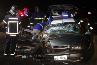 foto de Criança de dois anos e mulher ficam feridas em colisão violenta na PR-317