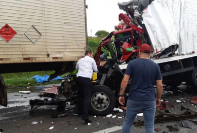 foto de Tragédia - Acidente entre 4 caminhões e um carro deixa pelo menos quatro mortos no Paraná