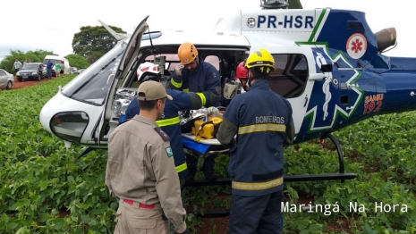 foto de Motorista e passageiro ficaram presos às ferragens após acidente grave entre Maringá e Iguaraçu