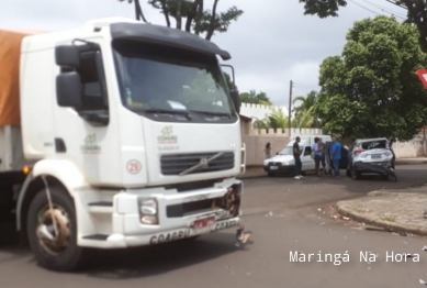 foto de Vídeo mostra momento que caminhão invade preferencial e causa acidente em Maringá